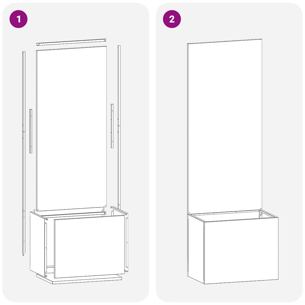 Have privatliv skærm Sølv 50 x 140 cm Galvaniseret stål