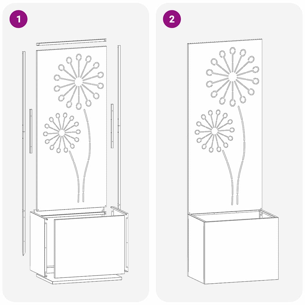 Have privatliv skærm Olivengrøn 50 x 140 cm Koldvalset stål