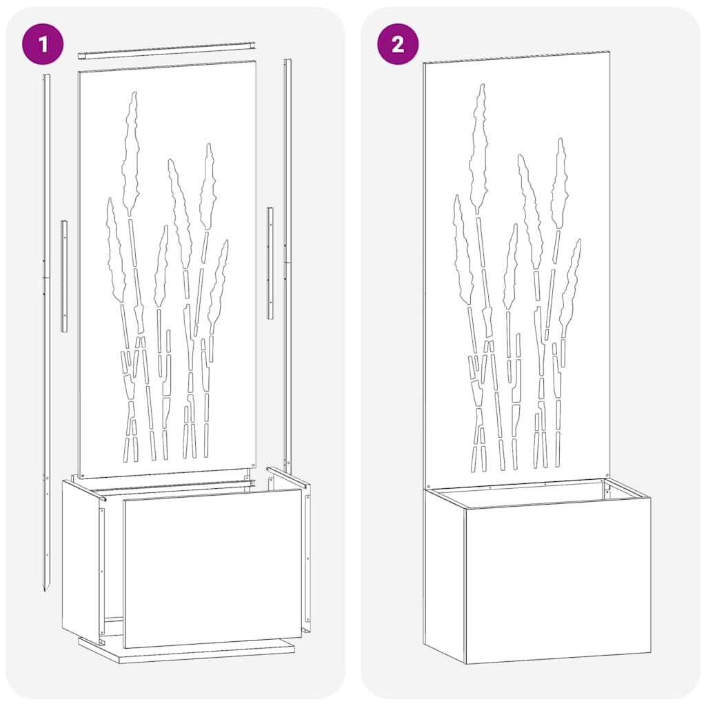 Have privatliv skærm Antracit 50 x 140 cm Koldvalset stål
