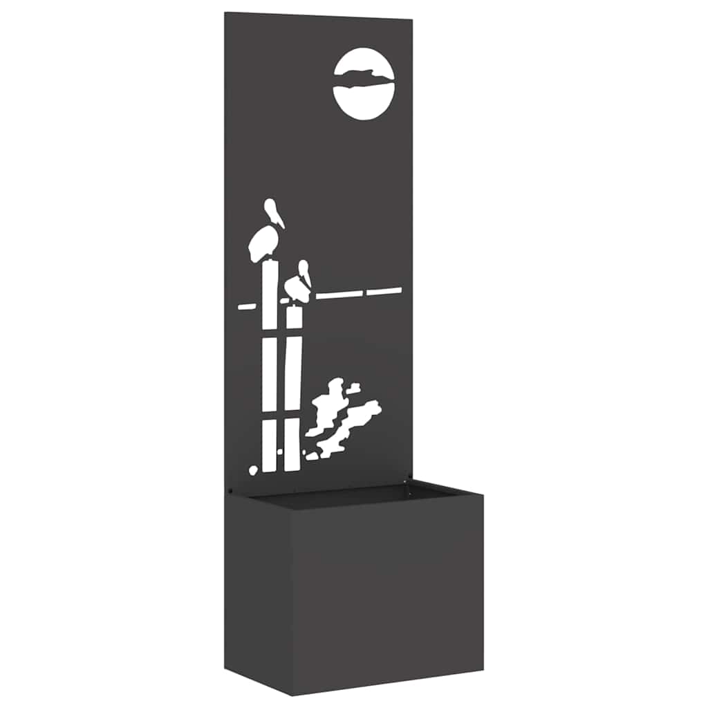 Have privatliv skærm Fretwork Sort 50 x 140 cm Koldvalset stål