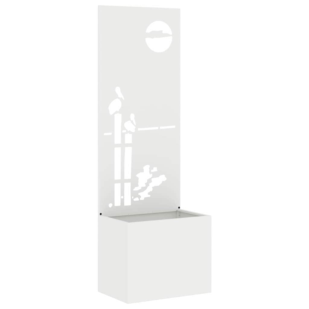 Have privatliv skærm Fretwork Hvid 50 x 140 cm Koldvalset stål