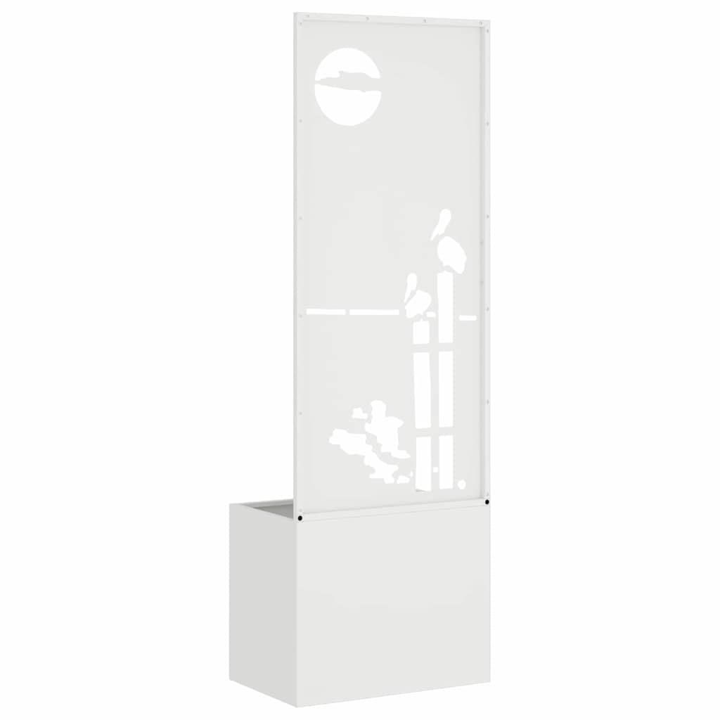 Have privatliv skærm Fretwork Hvid 50 x 140 cm Koldvalset stål