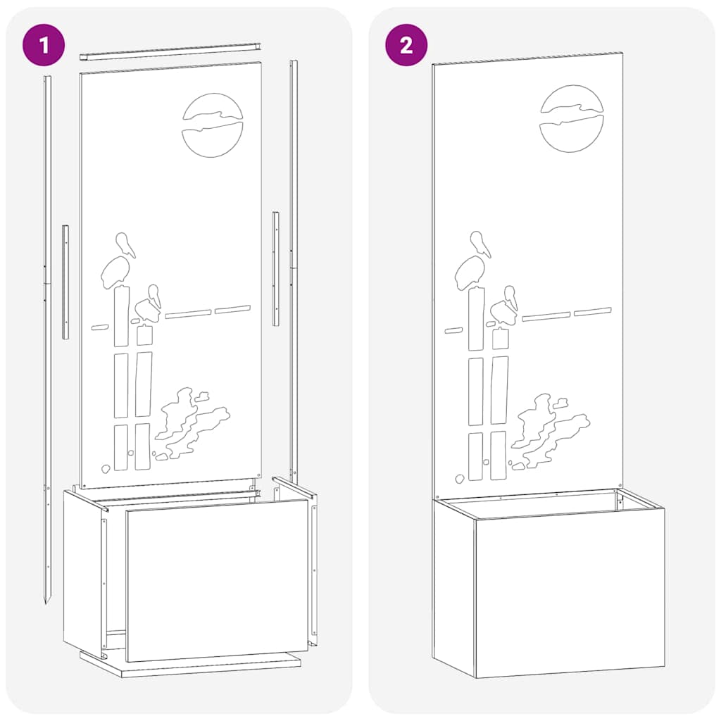 Have privatliv skærm Olivengrøn 50 x 140 cm Koldvalset stål