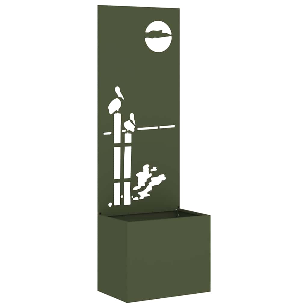 Have privatliv skærm Olivengrøn 50 x 140 cm Koldvalset stål