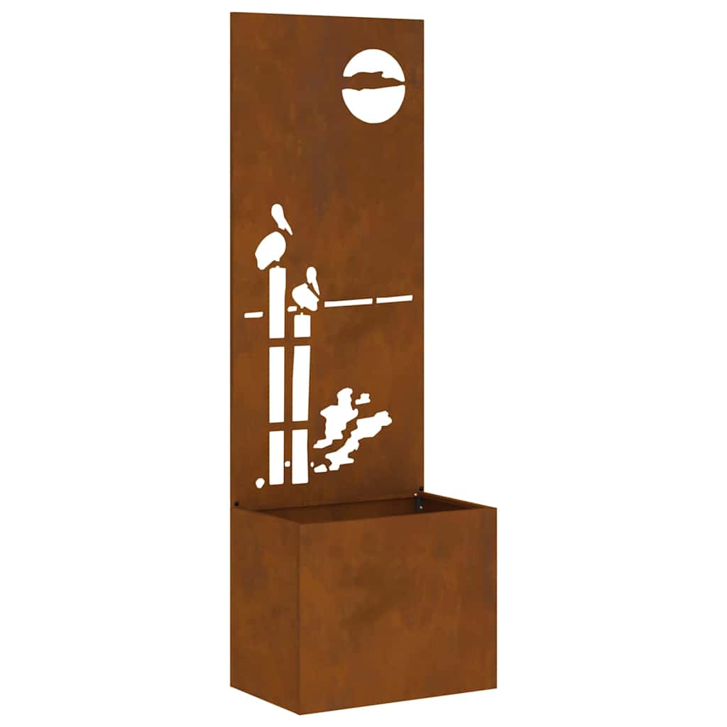 Have privatliv skærm Fretwork Rusten 50 x 140 cm Forvitret stål