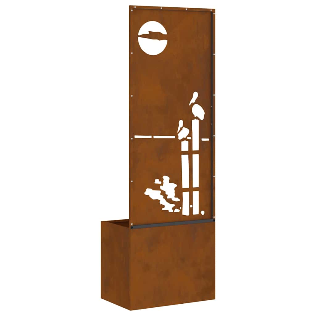 Have privatliv skærm Fretwork Rusten 50 x 140 cm Forvitret stål