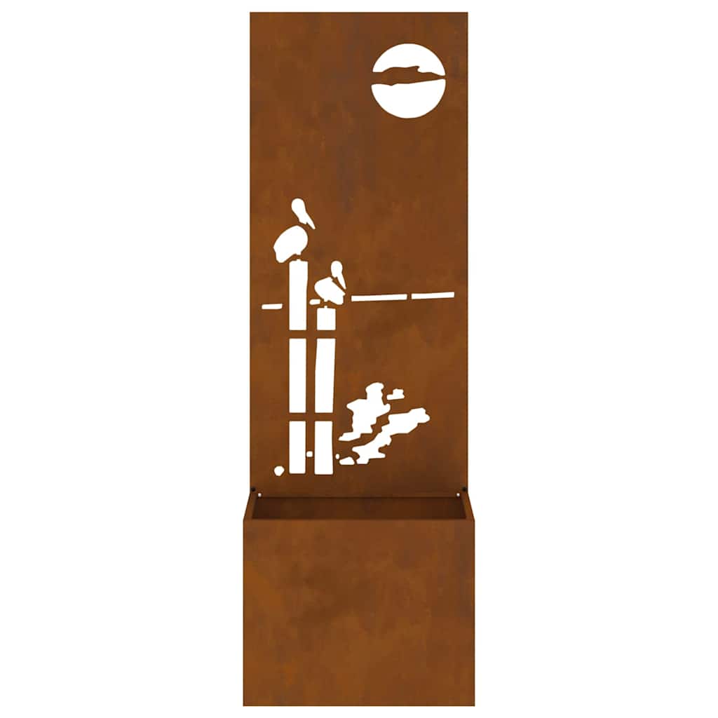 Have privatliv skærm Fretwork Rusten 50 x 140 cm Forvitret stål