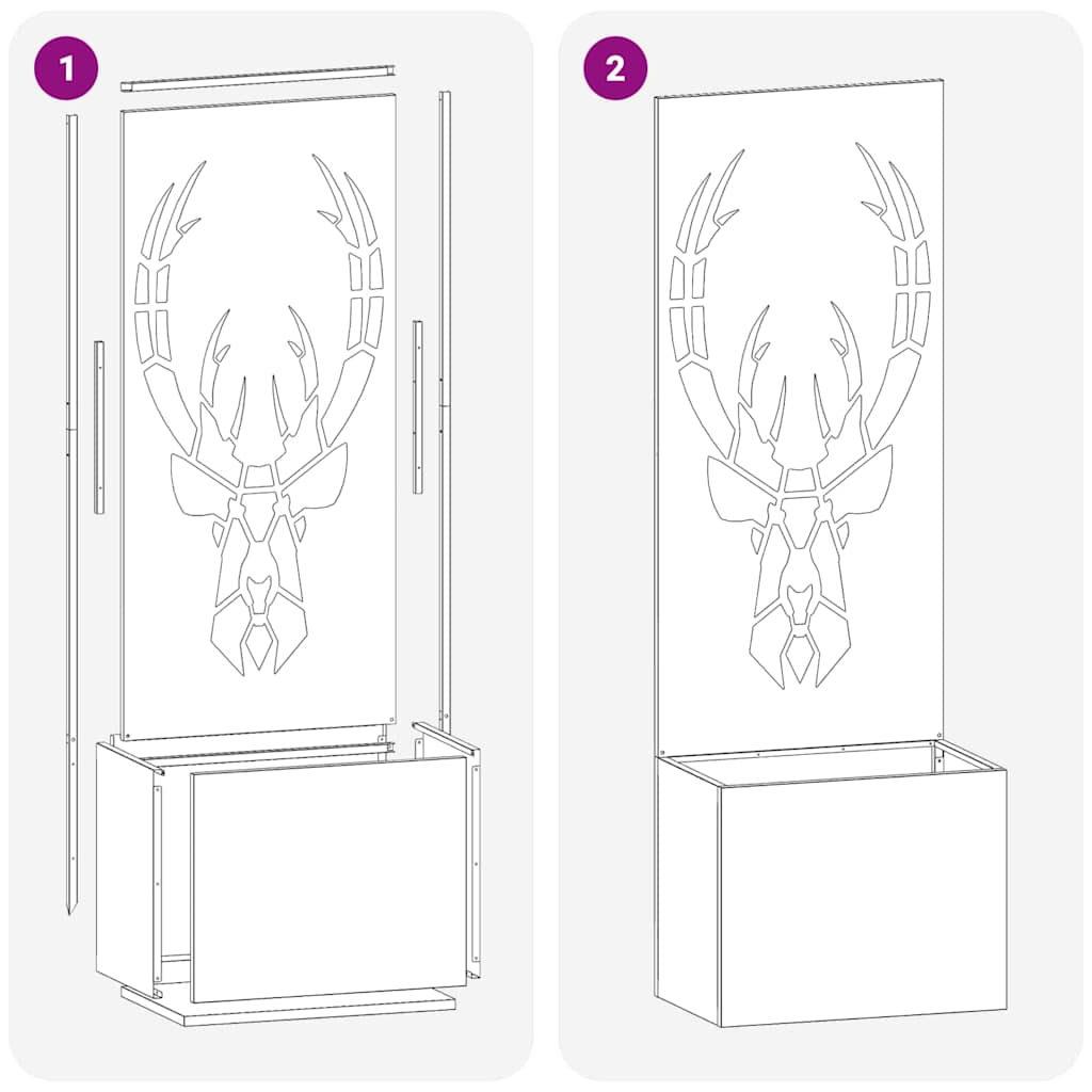 Have privatliv skærm Dyreprint Sort 50 x 140 cm Koldvalset stål