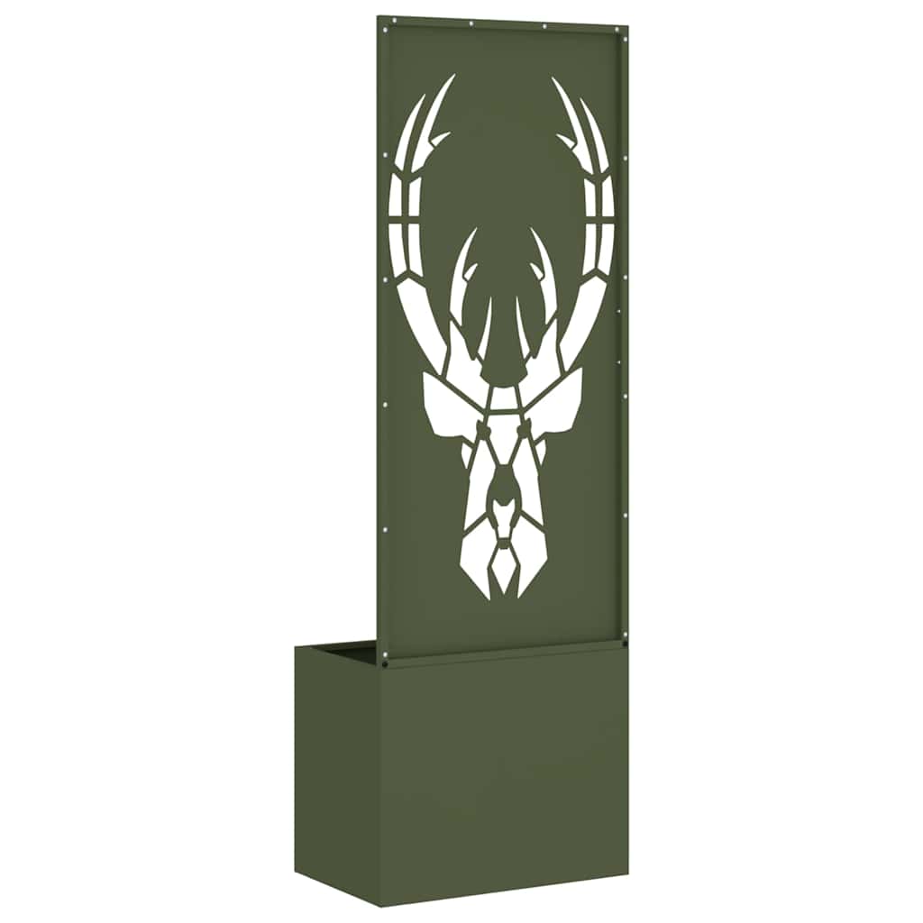 Have privatliv skærm Olivengrøn 50 x 140 cm Koldvalset stål