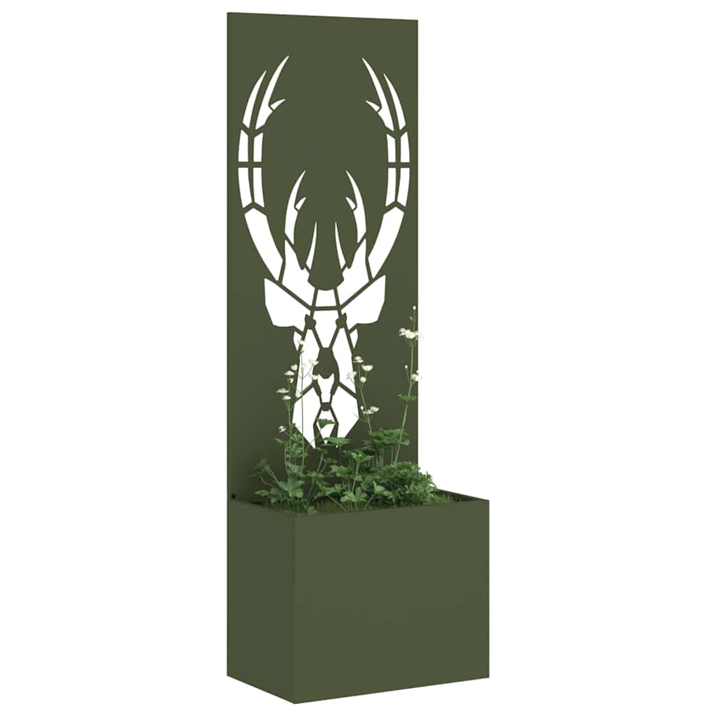 Have privatliv skærm Olivengrøn 50 x 140 cm Koldvalset stål