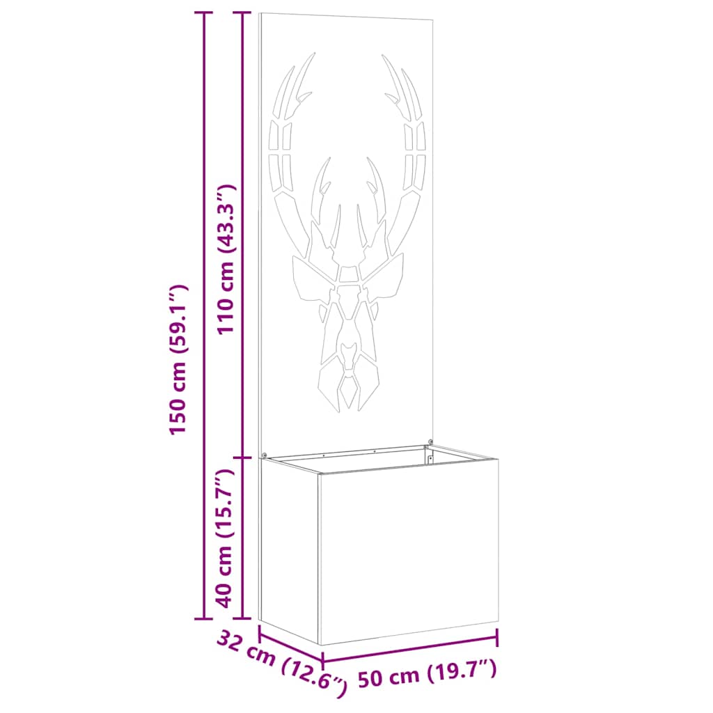 Have privatliv skærm Dyreprint Sølv 50 x 140 cm Rustfrit stål