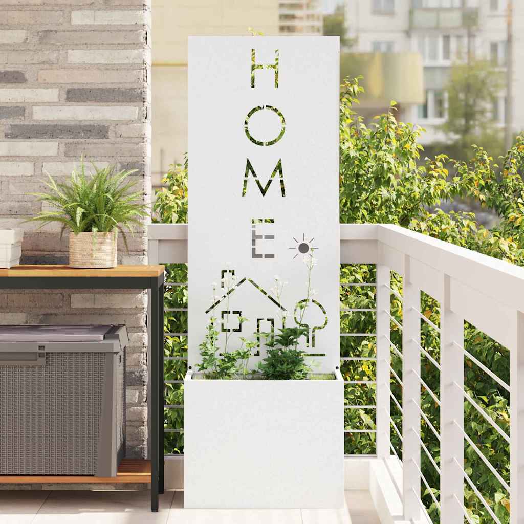 Have privatliv skærm Fretwork Hvid 50 x 140 cm Koldvalset stål