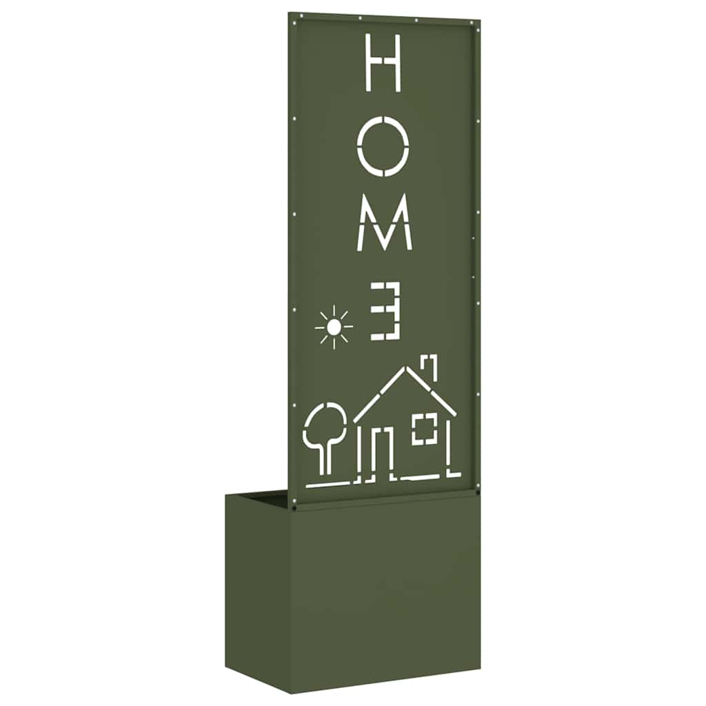 Have privatliv skærm Olivengrøn 50 x 140 cm Koldvalset stål