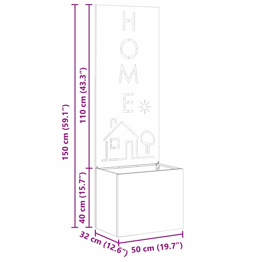 Have privatliv skærm Fretwork Sølv 50 x 140 cm Rustfrit stål