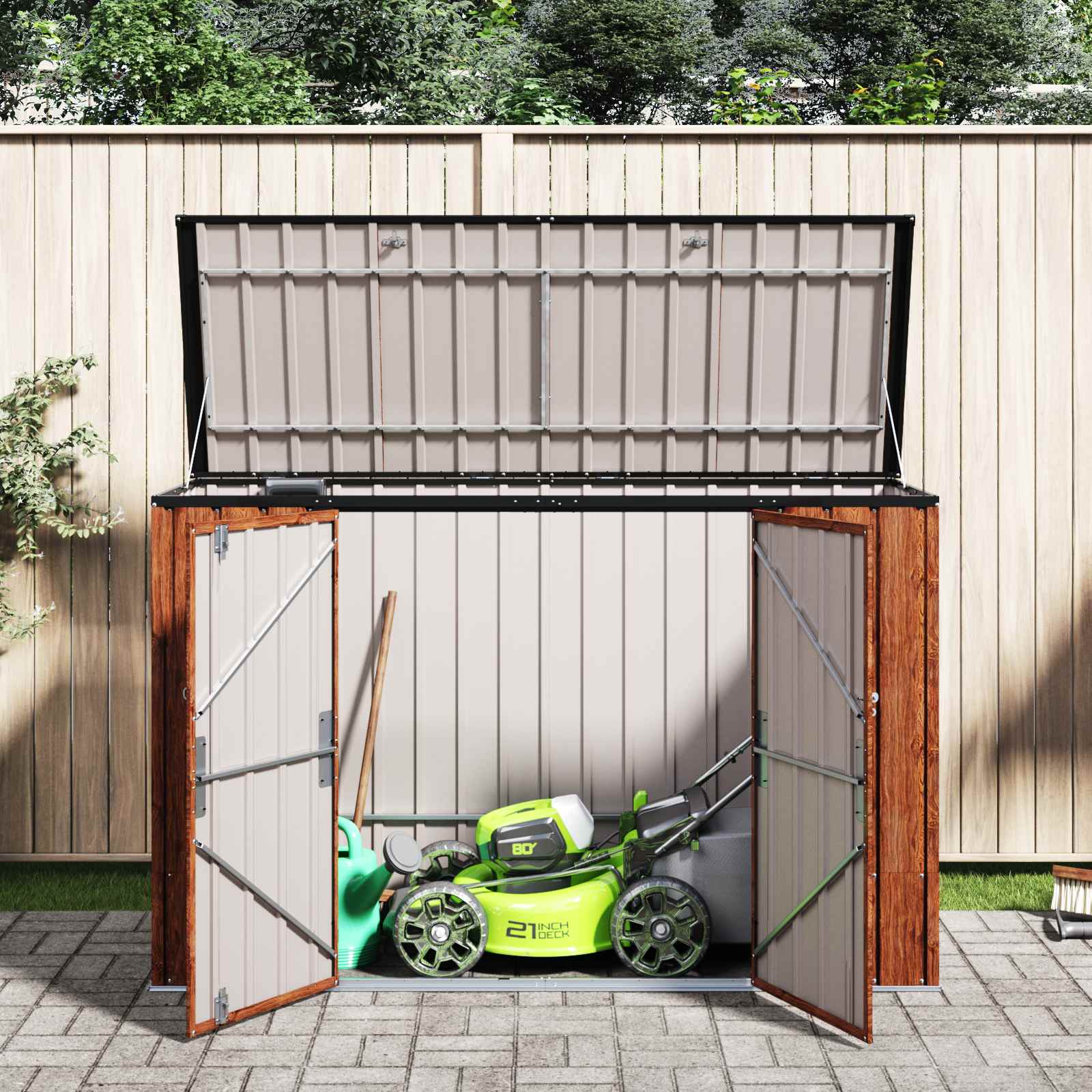 Have Opbevaringskasse Brun 214 x 82 x 132 cm Stål