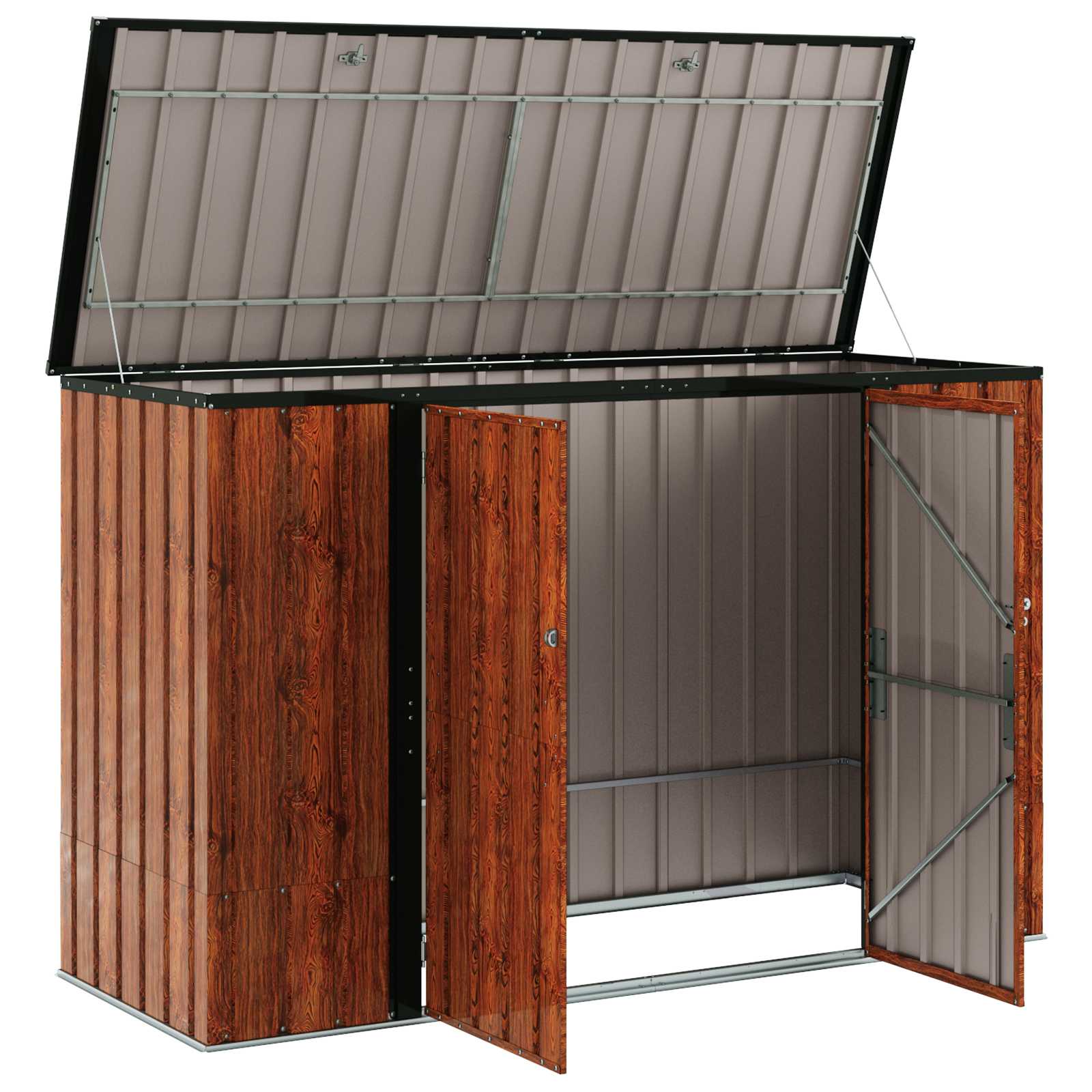 Have Opbevaringskasse Brun 214 x 82 x 132 cm Stål