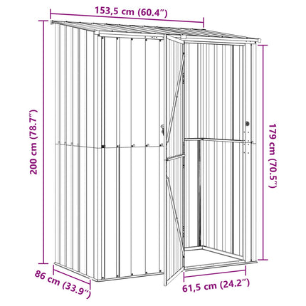 Haveskure Brun 153,5 x 86 x 200 cm Metal