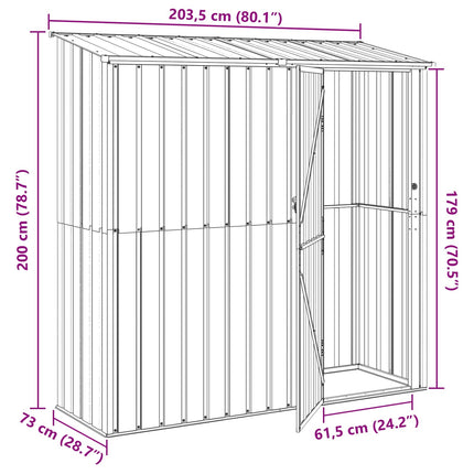Haveskure Antracit 203,5 x 73 x 200 cm Metal