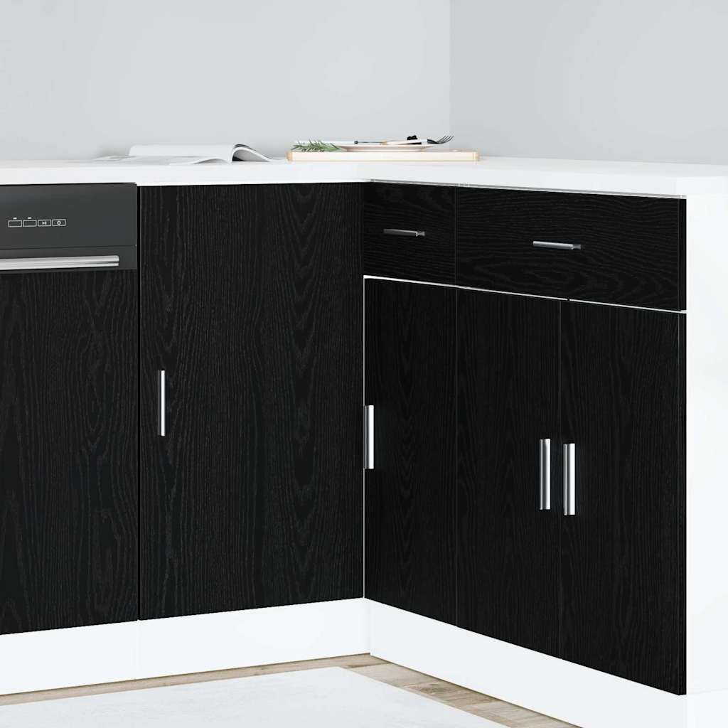 Køkken Hjørne Base Skab med dør Sort eg 86 x 46 x 81,5 cm