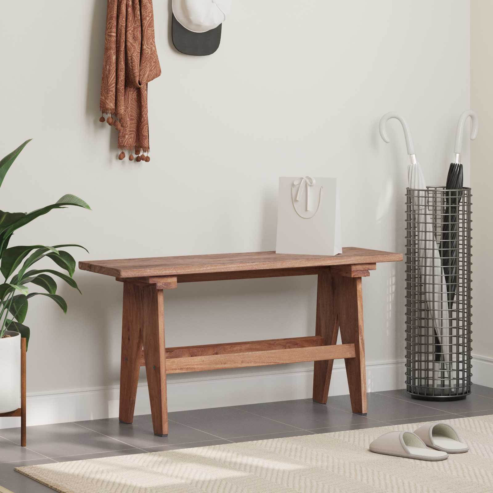 bænk Naturfarvet 100 x 30 x 51 cm Massivt genbrugstræ