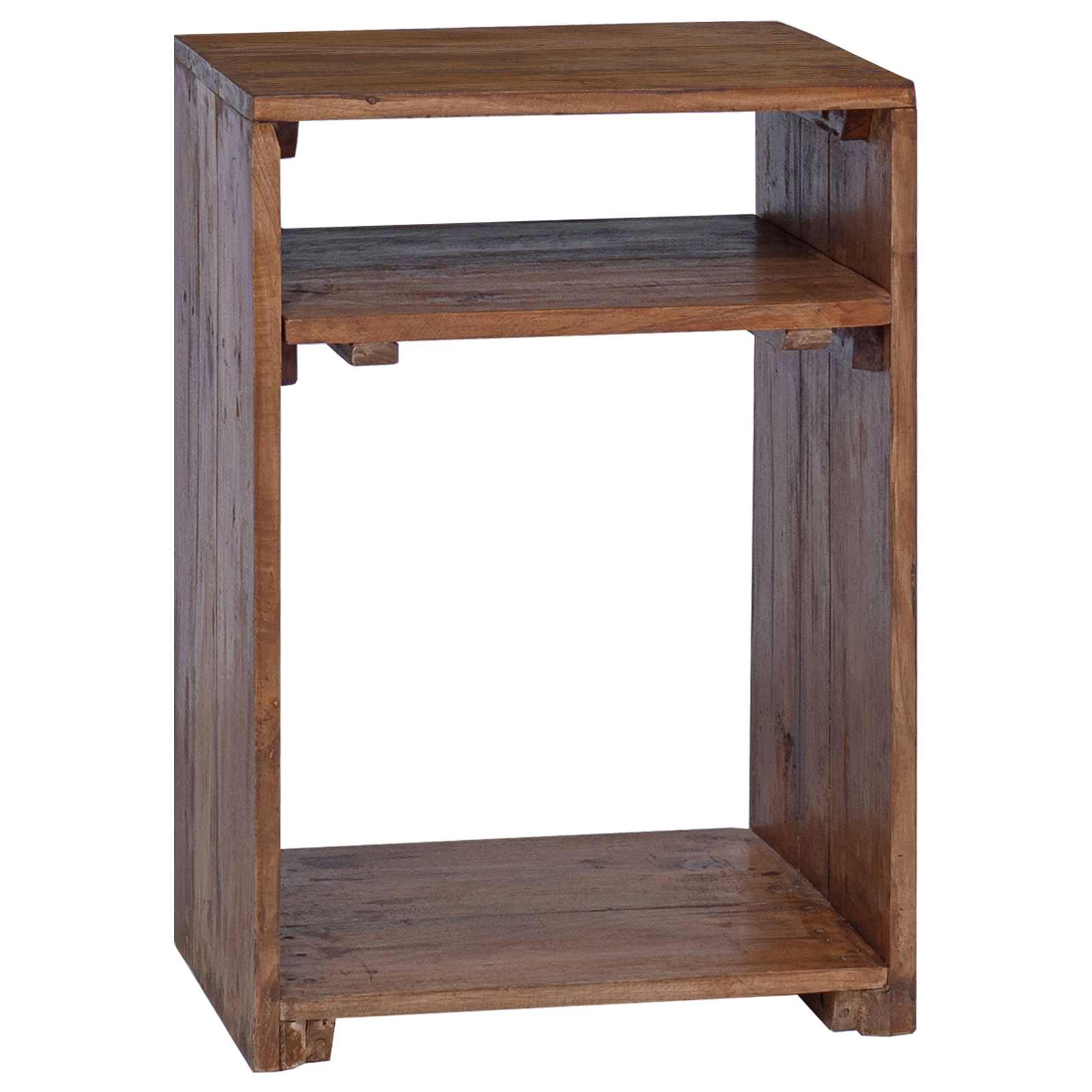 Accentbord med hylde med opbevaring 3 pcs Brun Massiv Mahogni