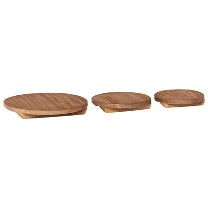 Plante Stool 3 stk. Naturfarvet 29 x 29 x 3,5 cm Mahogni Træ