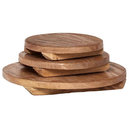 Plante Stool 3 stk. Naturfarvet 29 x 29 x 3,5 cm Mahogni Træ