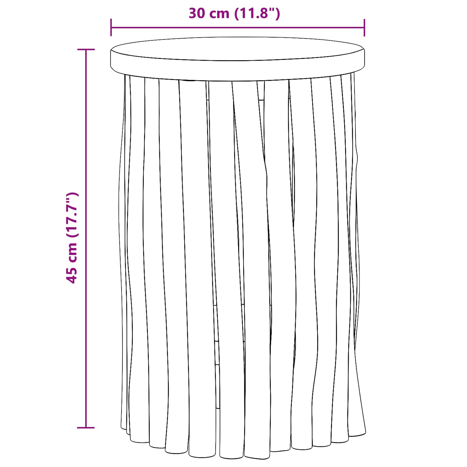 Taburet Naturfarvet 30 x 30 x 45 cm Massiv Teaktræ