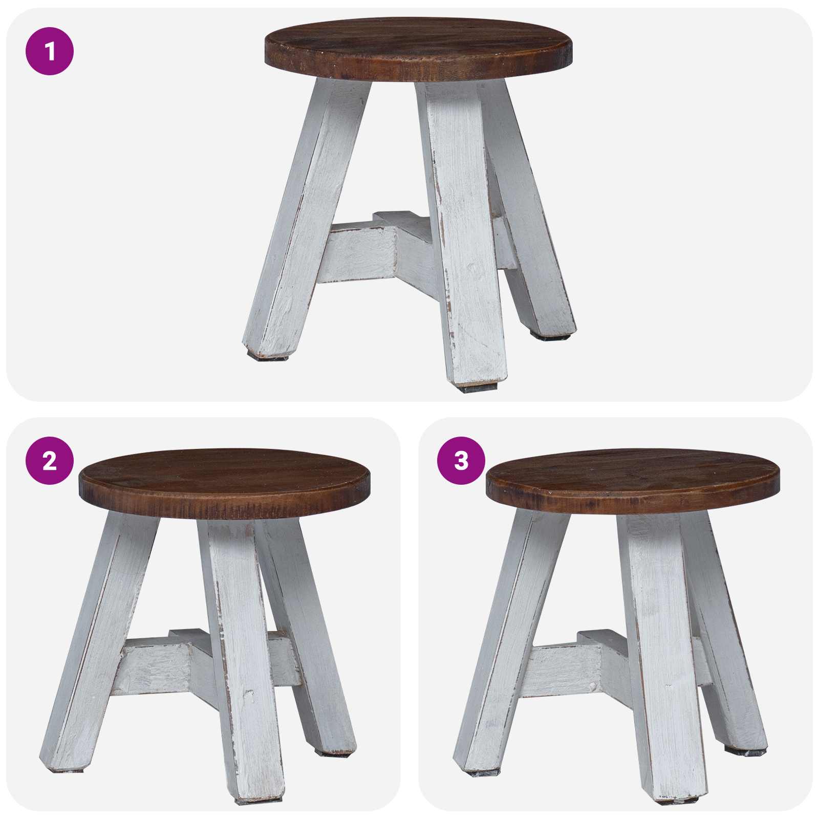 Taburet Naturfarvet 22 x 22 x 24 cm Mahogni Træ