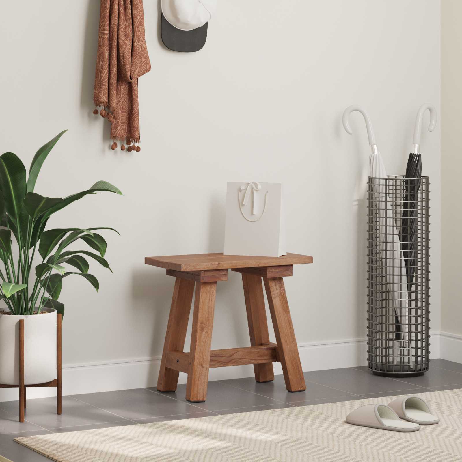 bænk Naturfarvet 50,5 x 25 x 47,5 cm Massivt mahognitræ