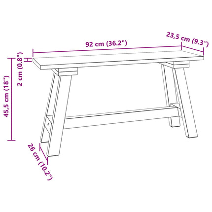 bænk Naturfarvet 92 x 23,5 x 45,5 cm Massivt mahognitræ