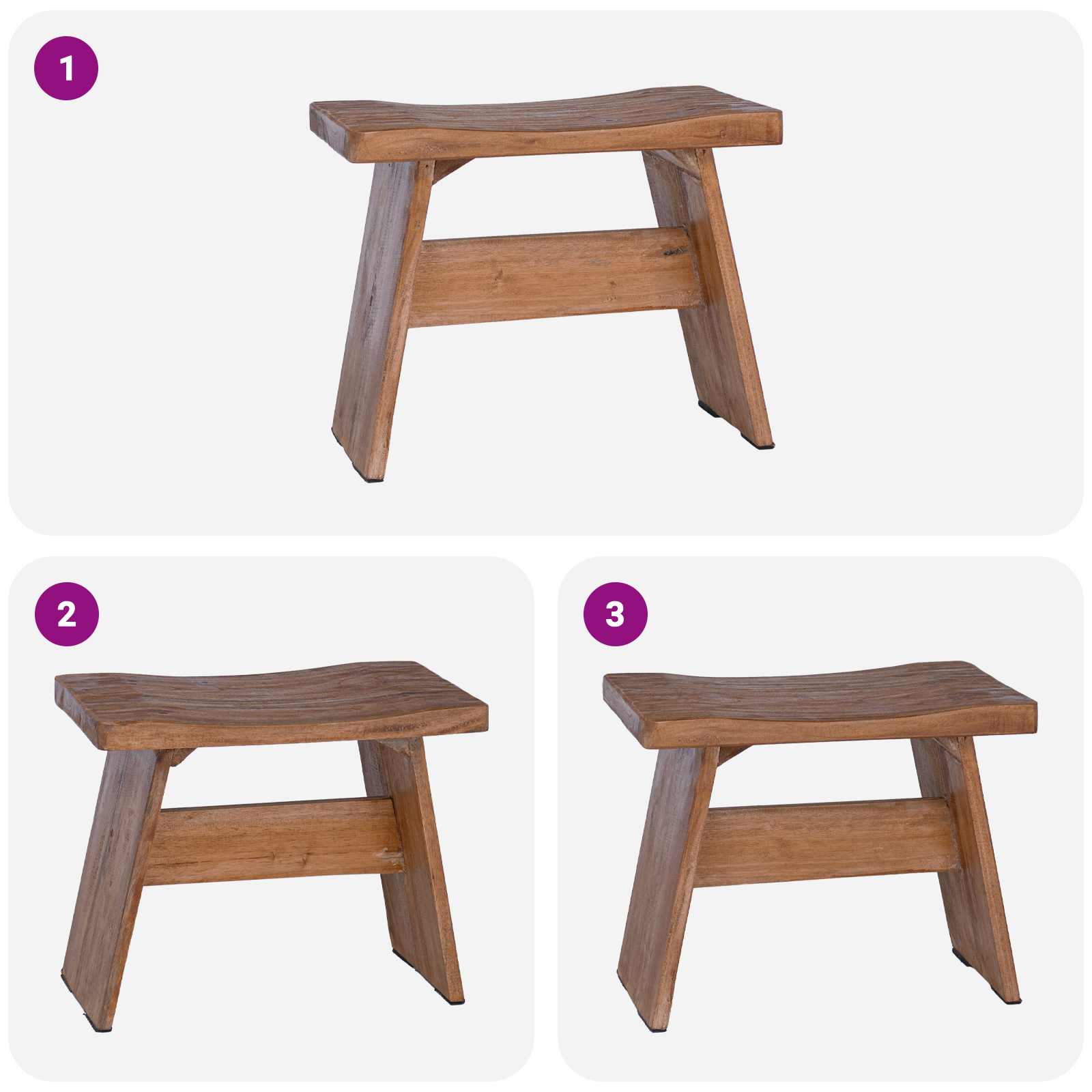 Taburet Naturfarvet 40 x 25 x 31 cm Mahogni Træ