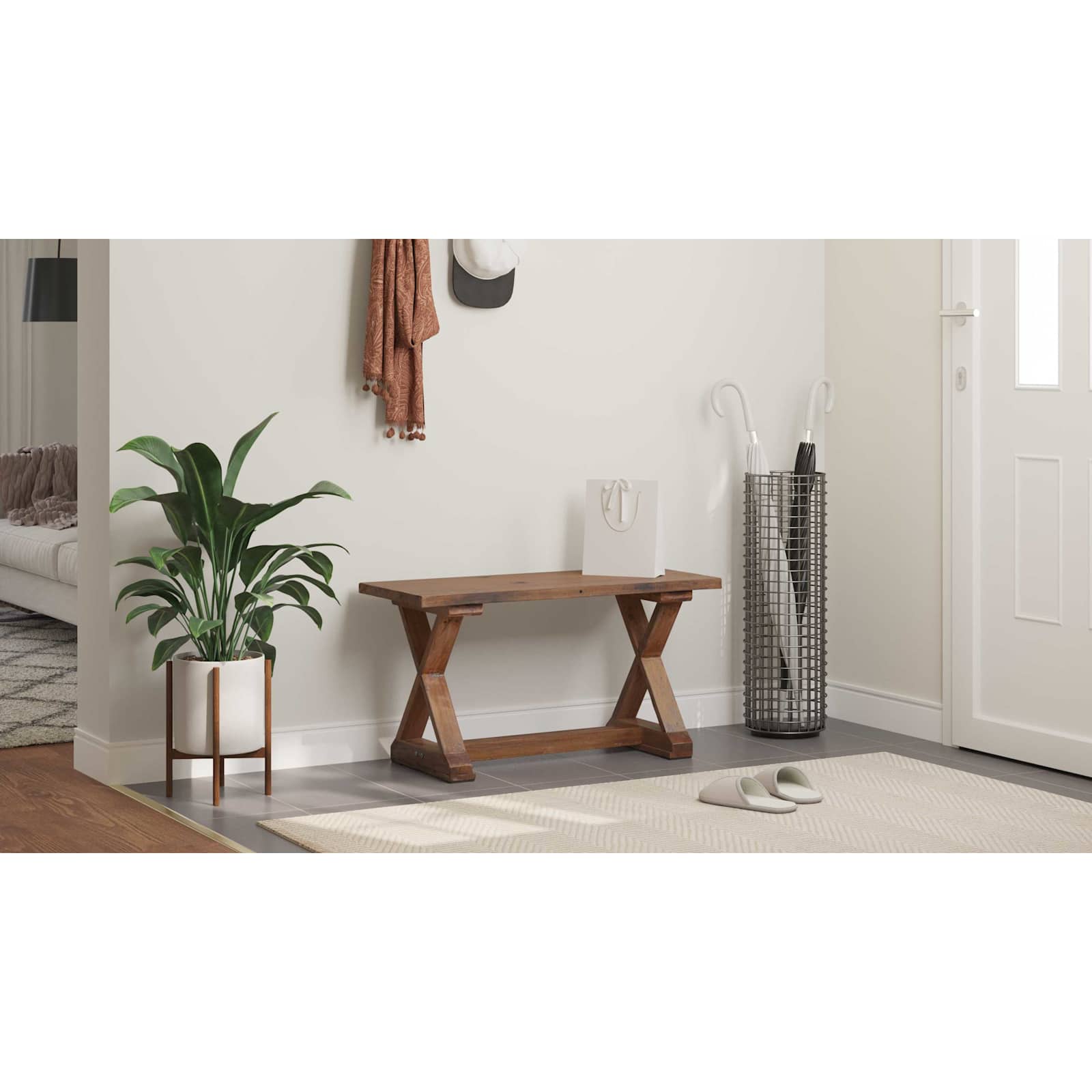 bænk Naturfarvet 85 x 35 x 46 cm Massivt genbrugstræ
