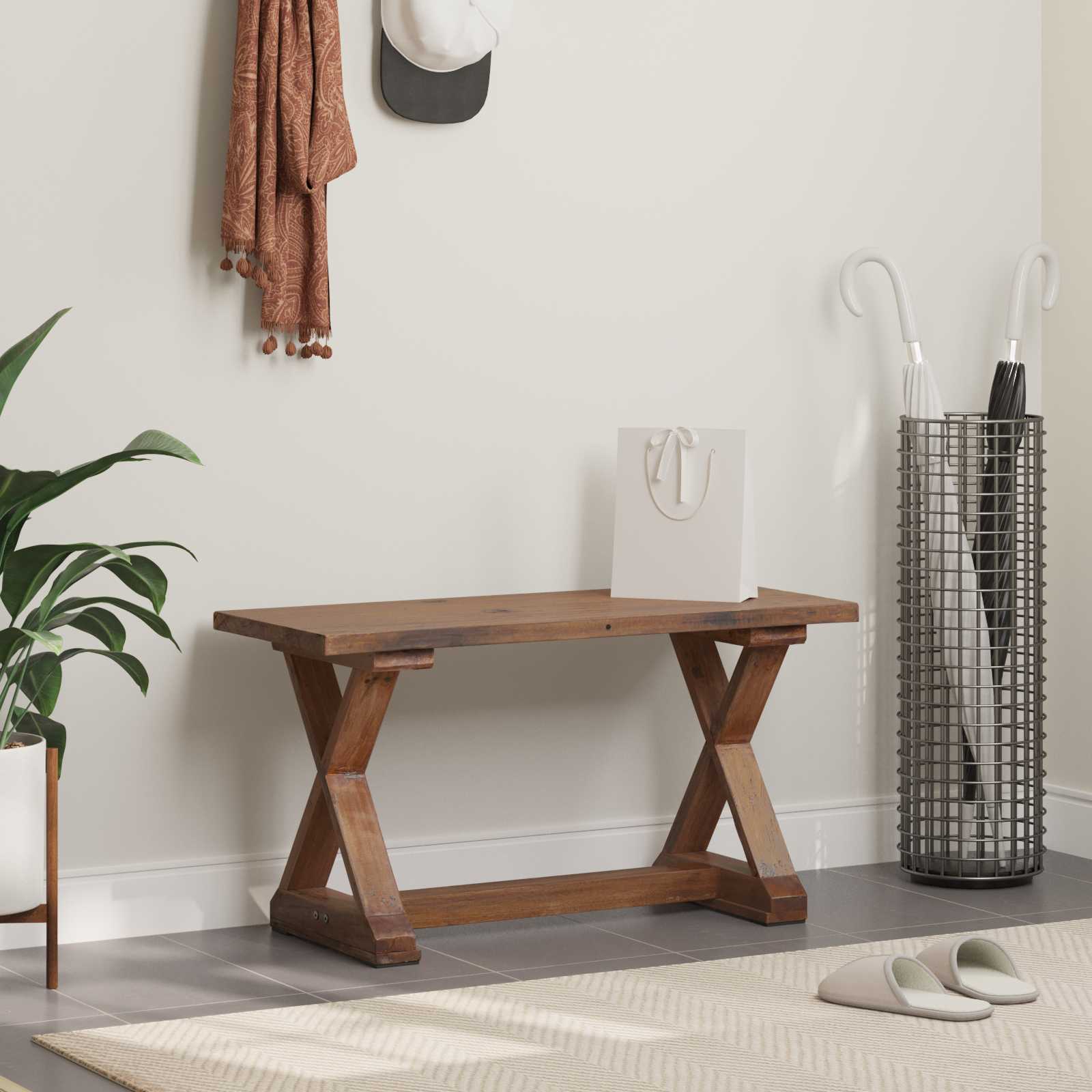 bænk Naturfarvet 85 x 35 x 47 cm Massivt genbrugstræ