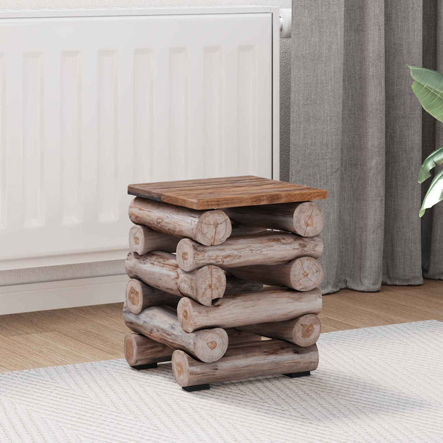 Taburet Naturfarvet 30 x 30 x 38 cm Massiv Teaktræ
