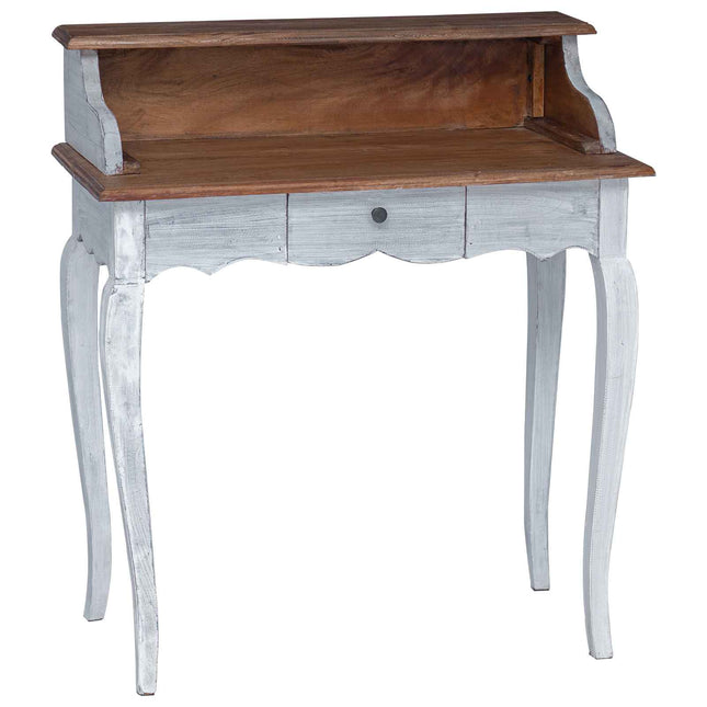 Skrivebord Brun og hvid 80 x 40 x 92 cm Massivt mahognitræ