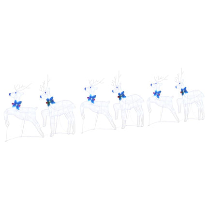 LED Rensdyr 6 stk. Hvid 45 x 19 x 65 cm Stof