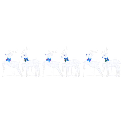 LED Rensdyr 6 stk. Hvid 45 x 19 x 65 cm Stof