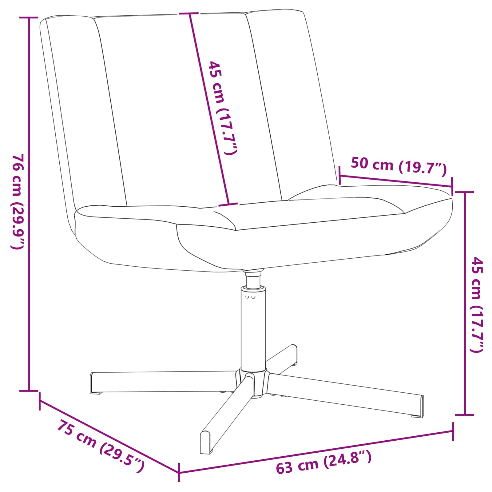 Drejestol Beige 63 x 75 x 76 cm Fårskind
