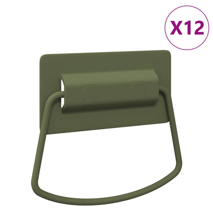 Skab Håndtag 12 pcs Oliven grøn 85 x 45 mm Metal