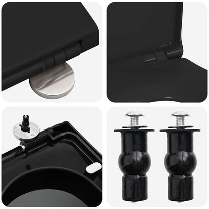 Toilet sæde Indstillelig Sort 48 x 36,5 x 4,5 cm Polypropylen
