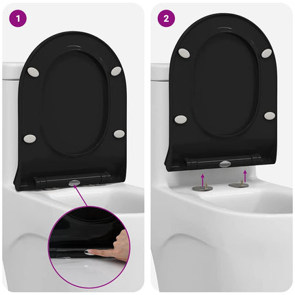 Toilet sæde Indstillelig Sort 50 x 36,5 x 5 cm Polypropylen