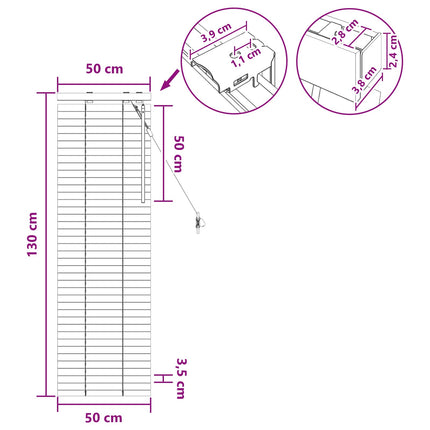 Persienner Hvid 50 x 130 cm 35 mm Massivt Paulownia Træ