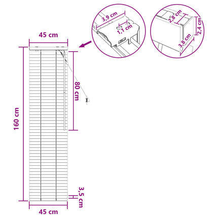 Persienner Hvid 45 x 160 cm 35 mm Massivt Paulownia Træ