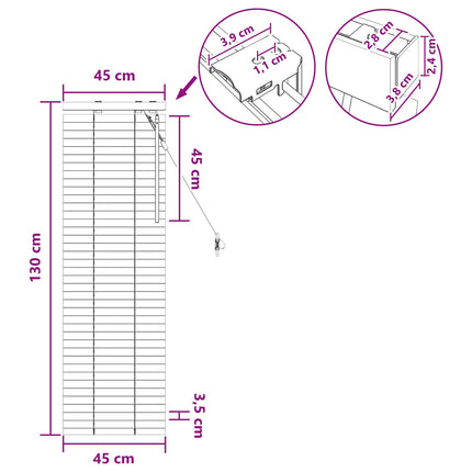 Persienner Sort 45 x 130 cm 35 mm Massivt Paulownia Træ