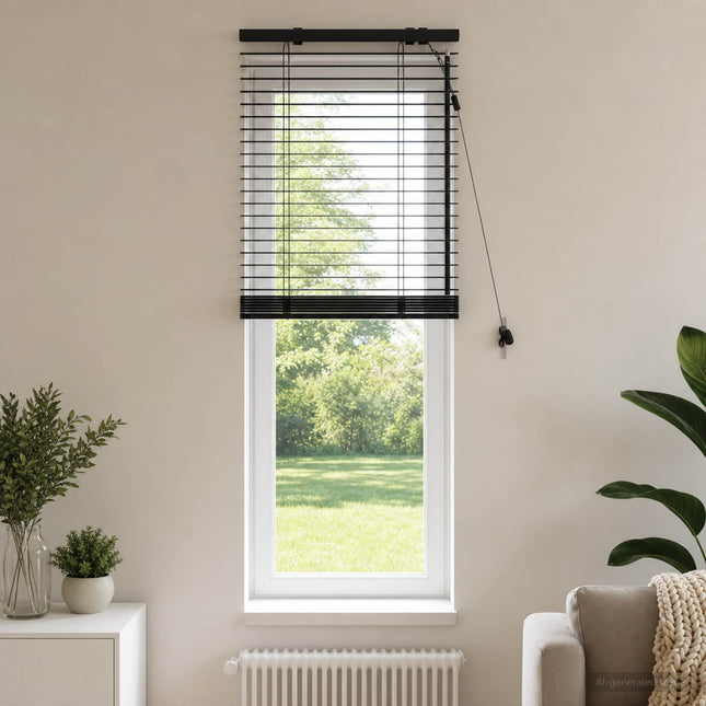 Persienner Sort 60 x 130 cm 35 mm Massivt Paulownia Træ