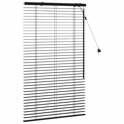 Persienner Sort 85 x 130 cm 35 mm Massivt Paulownia Træ