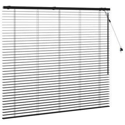 Persienner Sort 125 x 130 cm 35 mm Massivt Paulownia Træ