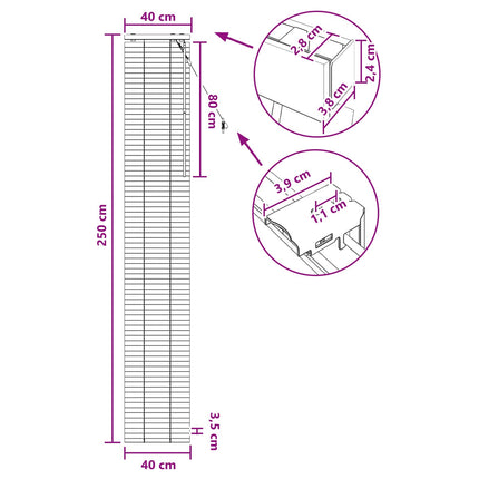 Persienner Sort 40 x 250 cm 35 mm Massivt Paulownia Træ
