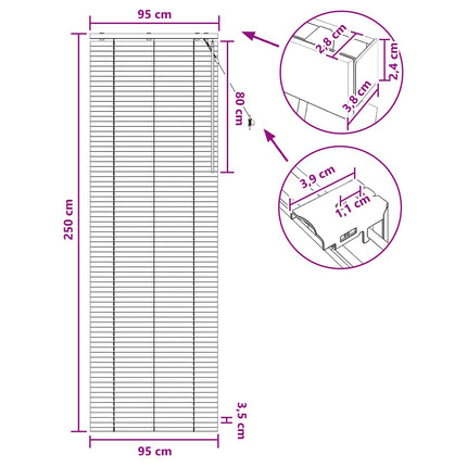 Persienner Sort 95 x 250 cm 35 mm Massivt Paulownia Træ